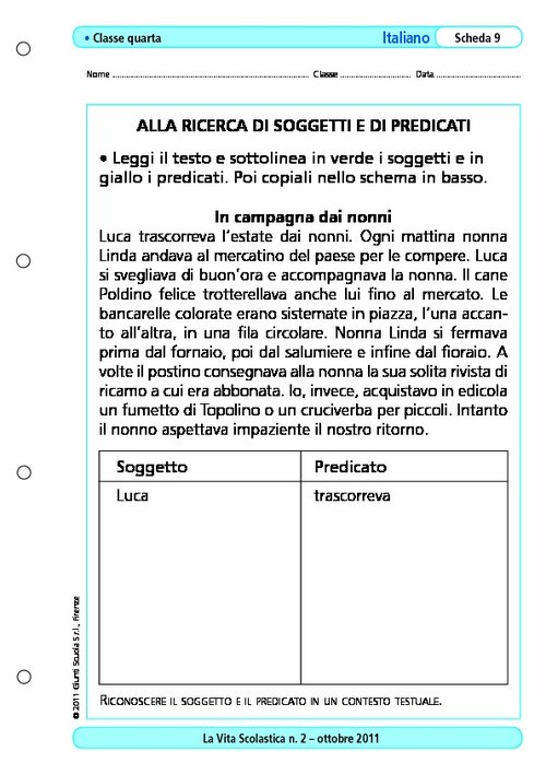 Alla ricerca di soggetti e predicati | Giunti Scuola Alla ricerca di soggetti e predicati | Giunti Scuola
