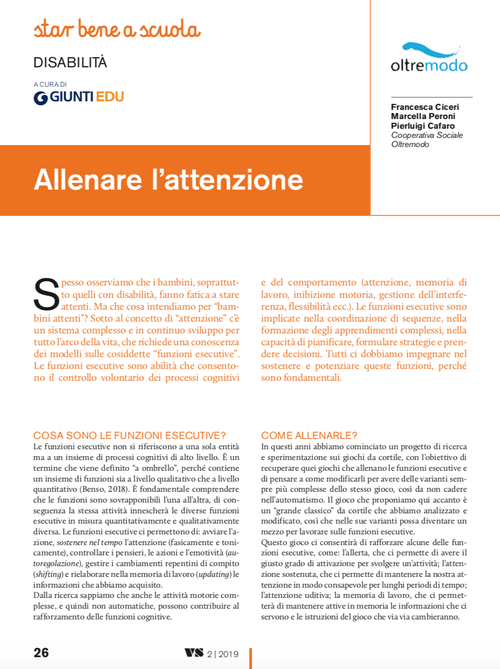 Allenare l’attenzione | Giunti Scuola Allenare l’attenzione | Giunti Scuola