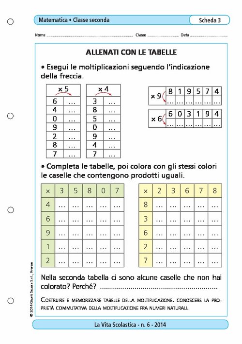 Allenati con le tabelle | Giunti Scuola Allenati con le tabelle | Giunti Scuola