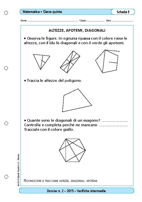 Altezze, apotemi, diagonali | Giunti Scuola Altezze, apotemi, diagonali | Giunti Scuola