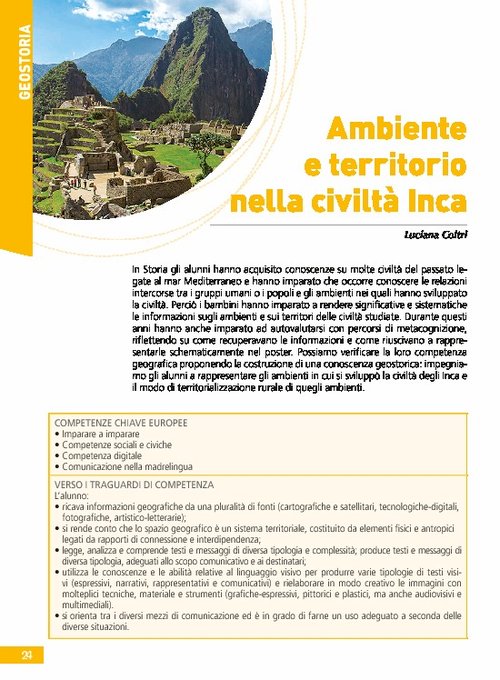 Ambiente e territorio nella civiltà Inca | Giunti Scuola