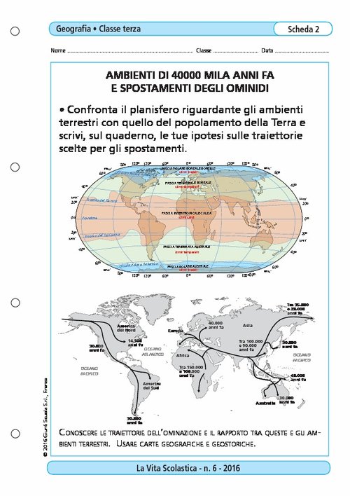 Ambienti di 40000 anni fa e spostamenti degli ominidi | Giunti Scuola Ambienti di 40000 anni fa e spostamenti degli ominidi | Giunti Scuola