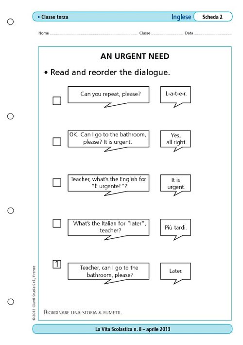 An urgent need | Giunti Scuola An urgent need | Giunti Scuola