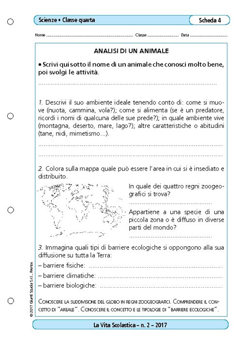 Analisi di un animale | Giunti Scuola Analisi di un animale | Giunti Scuola