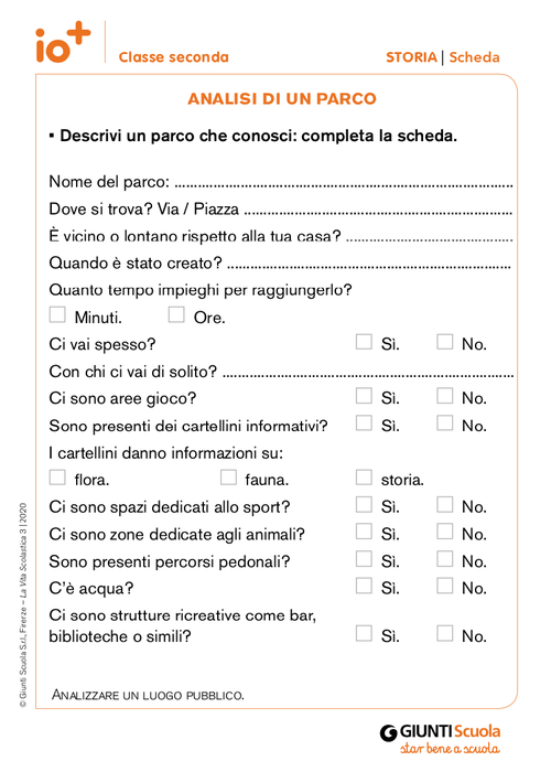 Analisi di un parco | Giunti Scuola Analisi di un parco | Giunti Scuola