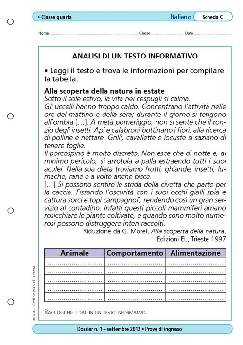 Analisi di un testo informativo | Giunti Scuola Analisi di un testo informativo | Giunti Scuola