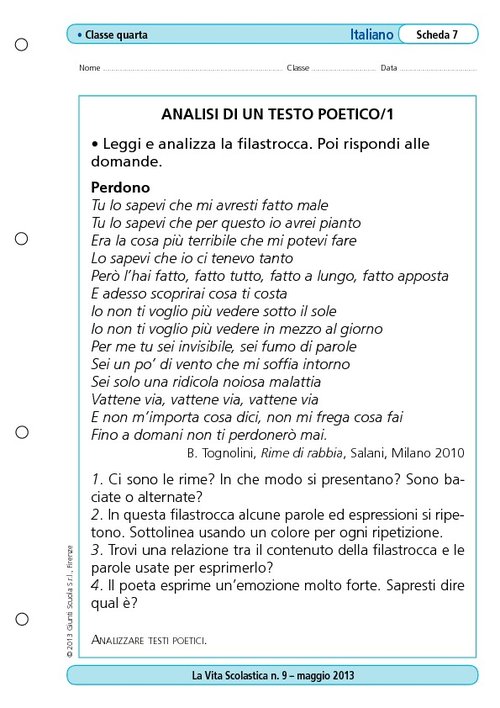 Analisi di un testo poetico/1 | Giunti Scuola Analisi di un testo poetico/1 | Giunti Scuola