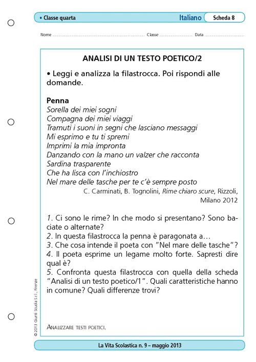 Analisi di un testo poetico/2 | Giunti Scuola Analisi di un testo poetico/2 | Giunti Scuola
