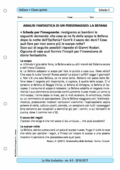 Analisi fantastica di un personaggio: la befana | Giunti Scuola Analisi fantastica di un personaggio: la befana | Giunti Scuola