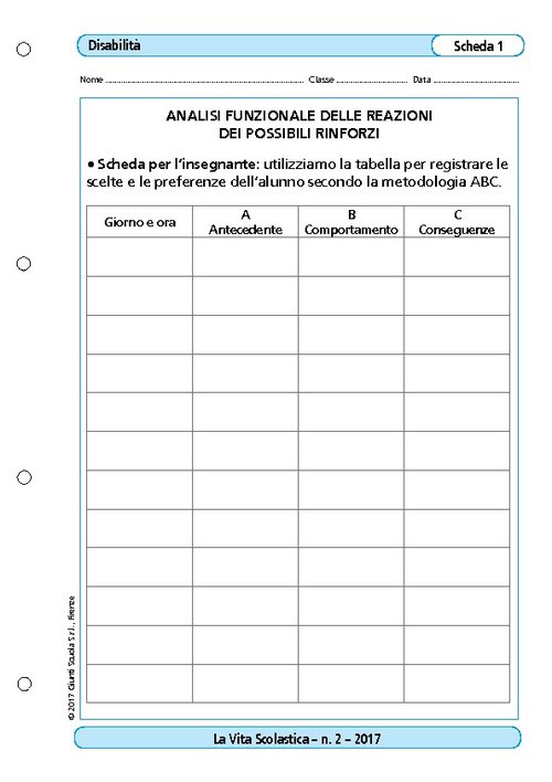 Analisi funzionale delle reazioni dei possibili rinforzi | Giunti Scuola Analisi funzionale delle reazioni dei possibili rinforzi | Giunti Scuola