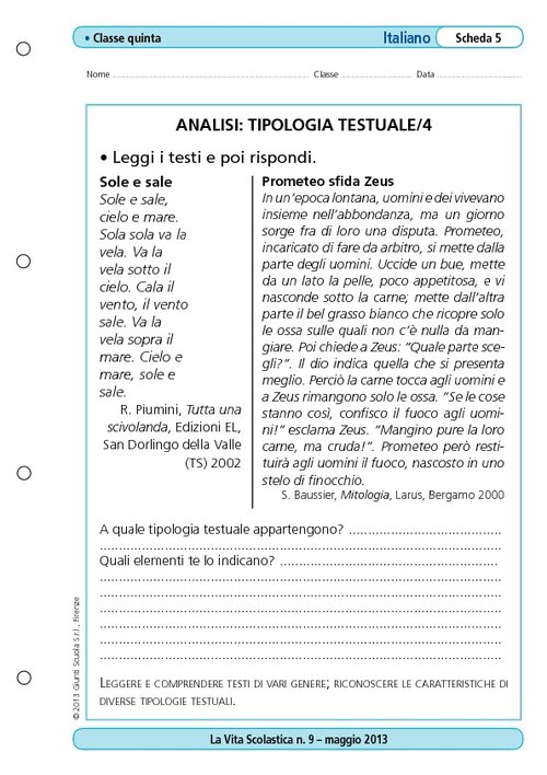 Analisi: tipologia testuale/4 | Giunti Scuola Analisi: tipologia testuale/4 | Giunti Scuola