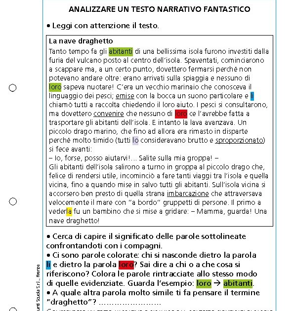 Analizzare un testo narrativo fantastico Giunti Scuola Analizzare un testo narrativo fantastico Giunti Scuola