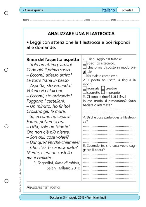 Analizzare una filastrocca | Giunti Scuola Analizzare una filastrocca | Giunti Scuola