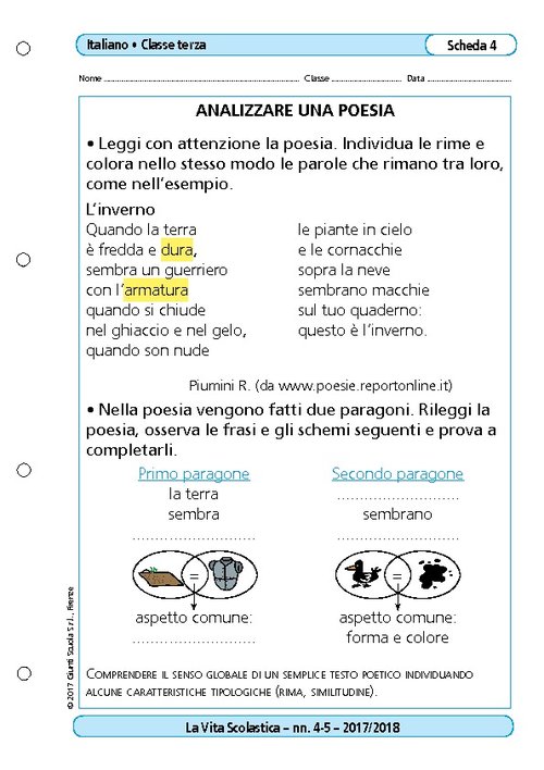 Analizzare una poesia | Giunti Scuola Analizzare una poesia | Giunti Scuola