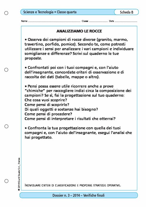 Analizziamo le rocce | Giunti Scuola Analizziamo le rocce | Giunti Scuola