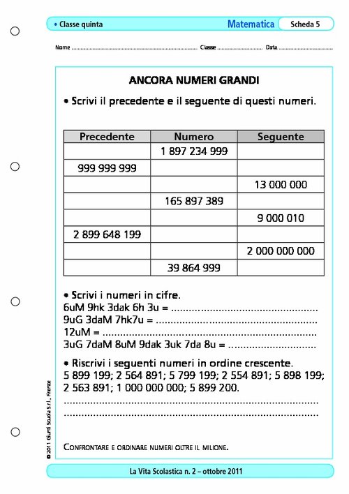 Ancora numeri grandi | Giunti Scuola Ancora numeri grandi | Giunti Scuola