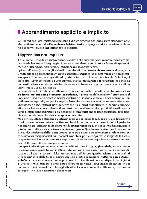 Apprendimento esplicito e implicito | Giunti Scuola Apprendimento esplicito e implicito | Giunti Scuola