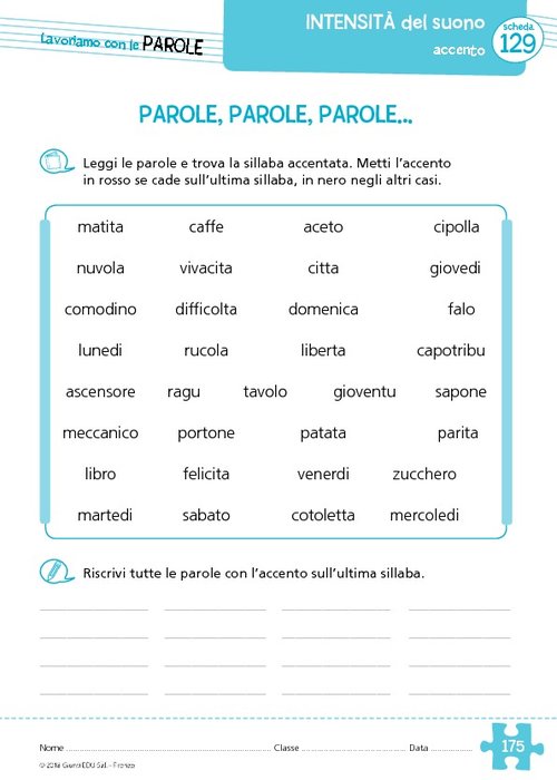 Area 2. Intensità del suono: accento | Giunti Scuola Area 2. Intensità del suono: accento | Giunti Scuola
