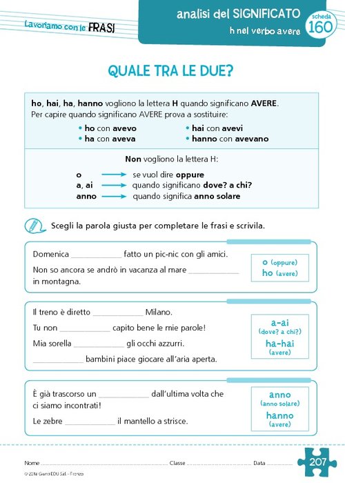 Area 3. Analisi significato_H verbo avere maiuscolo | Giunti Scuola Area 3. Analisi significato_H verbo avere maiuscolo | Giunti Scuola