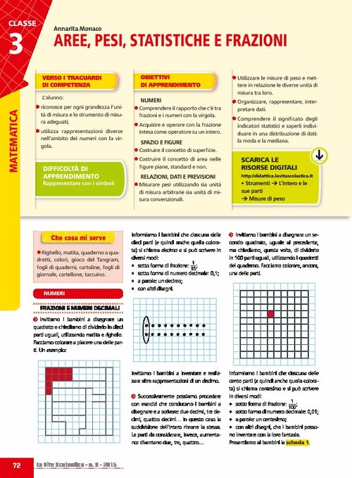 Aree, pesi, statistiche e frazioni | Giunti Scuola