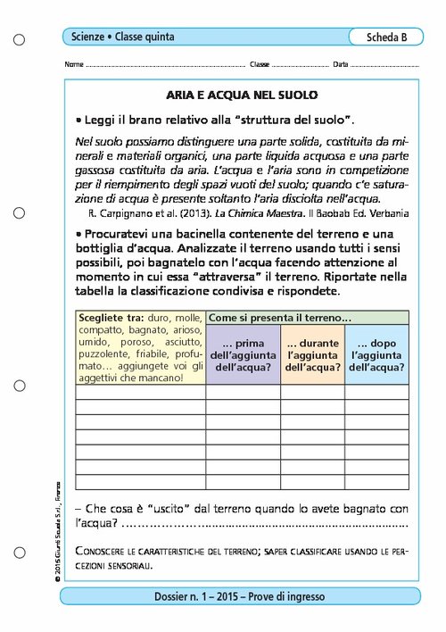 Aria e acqua nel suolo | Giunti Scuola