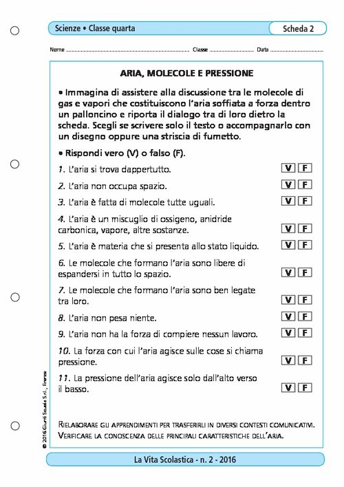 Aria, molecole e pressione | Giunti Scuola Aria, molecole e pressione | Giunti Scuola