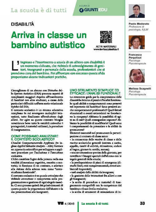 Arriva in classe un bambino autistico | Giunti Scuola Arriva in classe un bambino autistico | Giunti Scuola