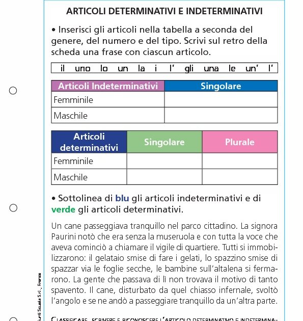Articoli determinativi e indeterminativi Articoli determinativi e indeterminativi Giunti Scuola Articoli determinativi e indeterminativi Articoli determinativi e indeterminativi Giunti Scuola