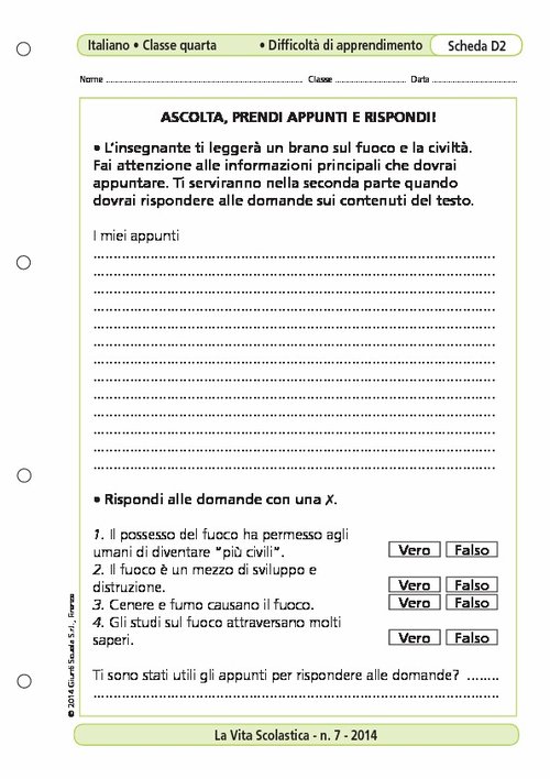 Ascolta, prendi appunti e rispondi! | Giunti Scuola