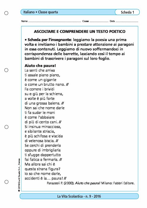 Ascoltare e comprendere un testo poetico | Giunti Scuola Ascoltare e comprendere un testo poetico | Giunti Scuola