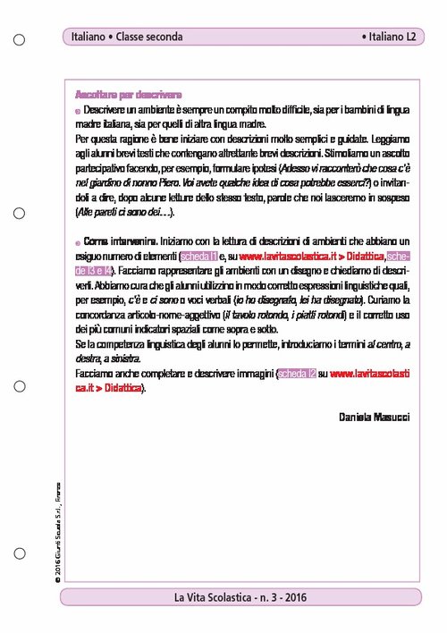 Ascoltare per descrivere | Giunti Scuola Ascoltare per descrivere | Giunti Scuola