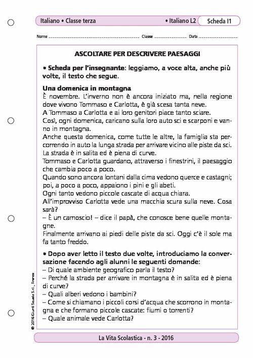 Ascoltare per descrivere paesaggi | Giunti Scuola Ascoltare per descrivere paesaggi | Giunti Scuola