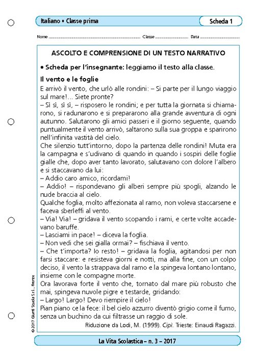 Ascolto e comprensione di un testo narrativo | Giunti Scuola Ascolto e comprensione di un testo narrativo | Giunti Scuola