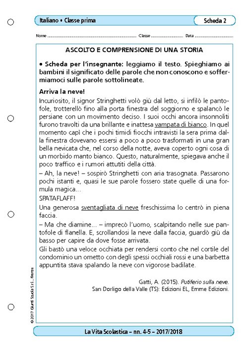 Ascolto e comprensione di una storia | Giunti Scuola Ascolto e comprensione di una storia | Giunti Scuola
