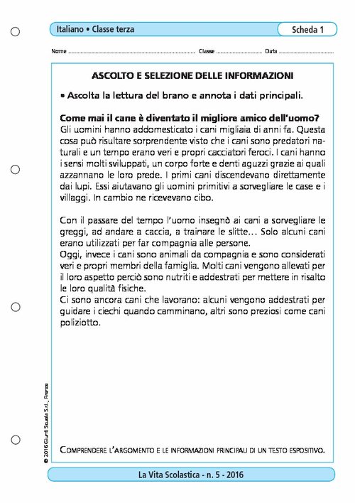Ascolto e selezione delle informazioni | Giunti Scuola Ascolto e selezione delle informazioni | Giunti Scuola