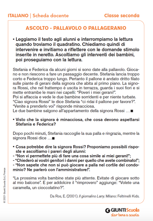 Ascolto - Pallavolo o pallageranio | Giunti Scuola Ascolto - Pallavolo o pallageranio | Giunti Scuola