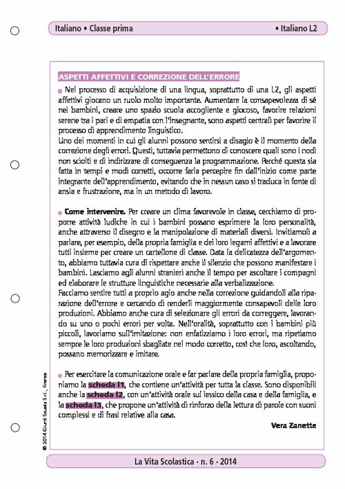Aspetti affettivi e correzione dell'errore | Giunti Scuola Aspetti affettivi e correzione dell'errore | Giunti Scuola