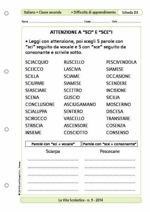 Attenzione a "sci" e "sce" | Giunti Scuola Attenzione a "sci" e "sce" | Giunti Scuola