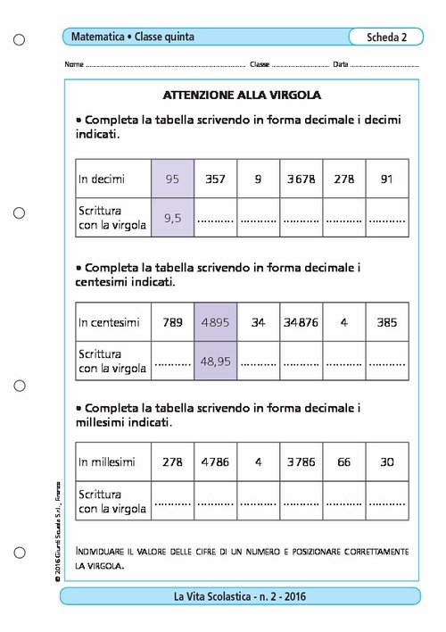 Attenzione alla virgola | Giunti Scuola Attenzione alla virgola | Giunti Scuola