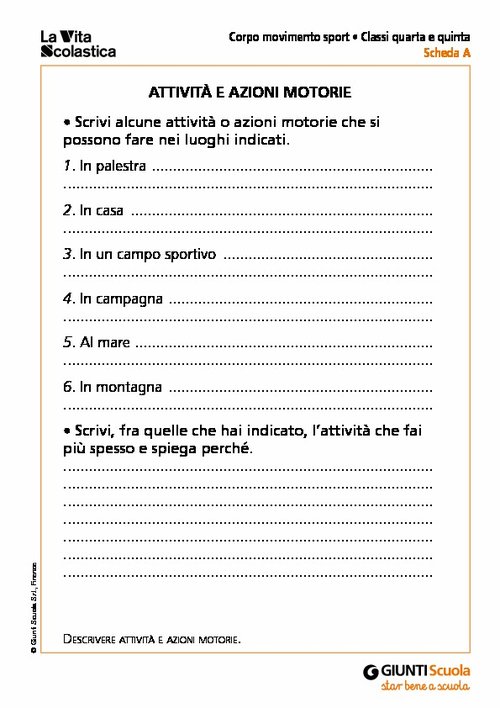 Attività e azioni motorie | Giunti Scuola Attività e azioni motorie | Giunti Scuola