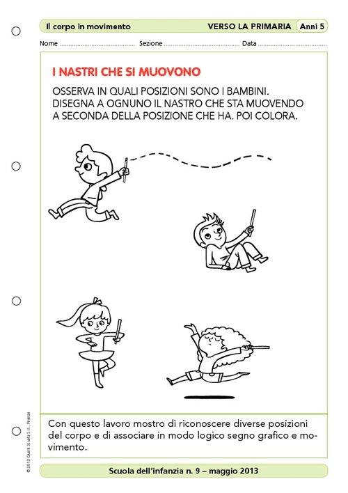 Attività "Verso la primaria": I nastri che si muovono | Giunti Scuola Attività "Verso la primaria": I nastri che si muovono | Giunti Scuola