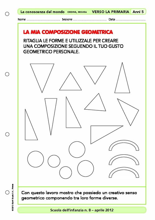 Attività "Verso la primaria": La mia composizione geometrica | Giunti Scuola Attività "Verso la primaria": La mia composizione geometrica | Giunti Scuola