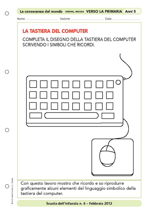 Attività "Verso la primaria": La tastiera del computer | Giunti Scuola Attività "Verso la primaria": La tastiera del computer | Giunti Scuola
