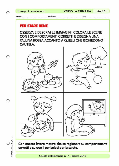 Attività "Verso la primaria": Per stare bene | Giunti Scuola Attività "Verso la primaria": Per stare bene | Giunti Scuola