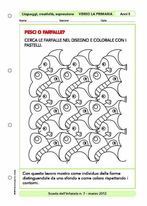 Attività "Verso la primaria": Pesci o farfalle? | Giunti Scuola Attività "Verso la primaria": Pesci o farfalle? | Giunti Scuola