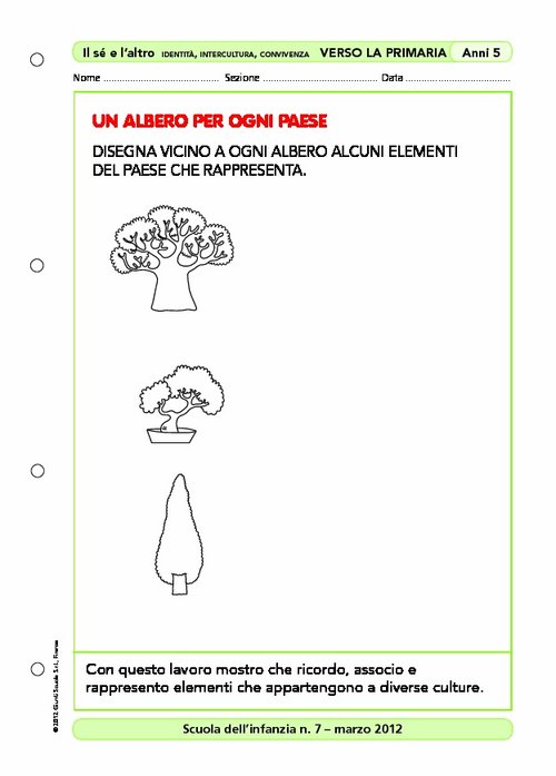 Attività "Verso la primaria": Un albero per ogni Paese | Giunti Scuola Attività "Verso la primaria": Un albero per ogni Paese | Giunti Scuola