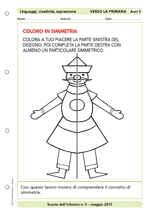 Attività "Verso la scuola primaria": Coloro in simmetria | Giunti Scuola Attività "Verso la scuola primaria": Coloro in simmetria | Giunti Scuola