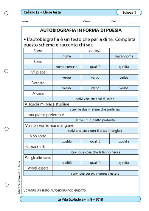 Autobiografia in forma di poesia | Giunti Scuola Autobiografia in forma di poesia | Giunti Scuola