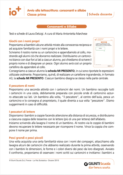 Avvio alla lettoscrittura | Consonanti e sillabe | Giunti Scuola Avvio alla lettoscrittura | Consonanti e sillabe | Giunti Scuola