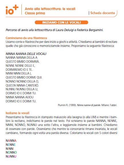 Avvio alla lettoscrittura | Le vocali | Giunti Scuola Avvio alla lettoscrittura | Le vocali | Giunti Scuola